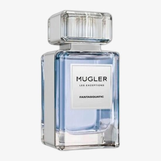 Original packaging of Mugler Les Exceptions Fantasquatic EDP Close-up of Mugler Les Exceptions Fantasquatic EDP bottle