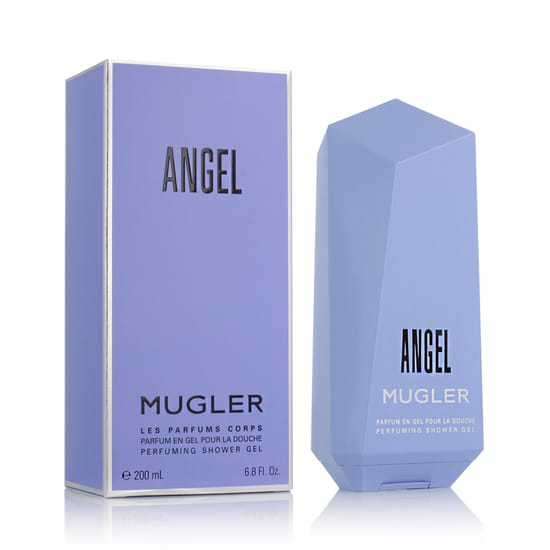 Mugler Angel parfümeeritud dušigeeli pudeli lähivõte