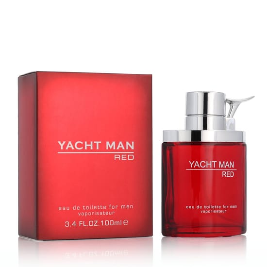 Myrurgia Yacht Man Red EDT – Original 100ml packaging Bottle of Myrurgia Yacht Man Red EDT showcasing refined design