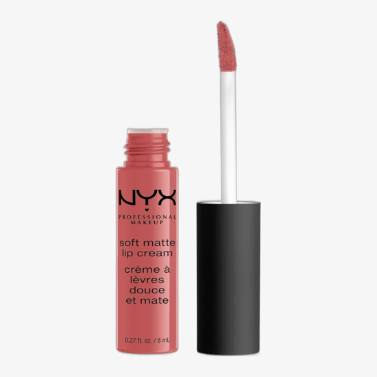 Close-up of NYX Professional Makeup Soft Matte Lip Cream (14 Zurich) bottle