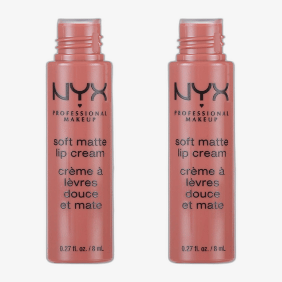 Close-up of nyx professional makeup soft matte lip cream in shade 19 Cannes