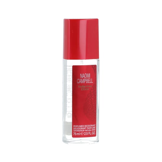 Elegant glass bottle of Naomi Campbell Seductive Elixir Deodorant