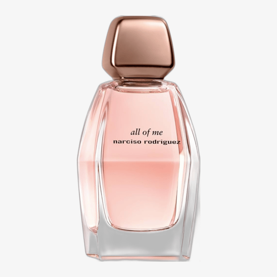 Sophisticated Narciso Rodriguez All Of Me EDP 90 ml bottle with Mini EDP 10 ml by its side