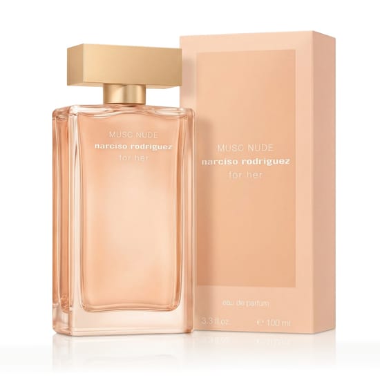 Флакон Narciso Rodriguez Musc Nude For Her Eau De Parfum на светлом фоне
