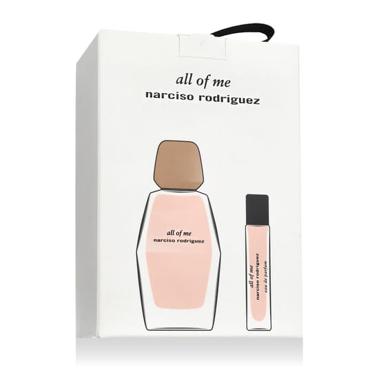 Sophisticated Narciso Rodriguez All Of Me EDP 90 ml bottle with Mini EDP 10 ml by its side