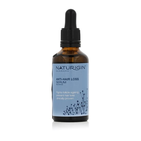 Naturigin Anti-Hair Loss Serum in its original packaging Bottle of Naturigin Anti-Hair Loss Serum to strengthen and prevent hair loss