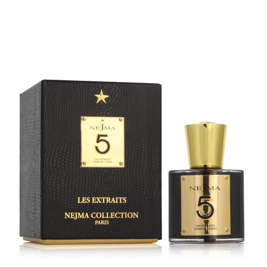 Close-up of the elegant Nejma Nejma 5 EP perfume bottle