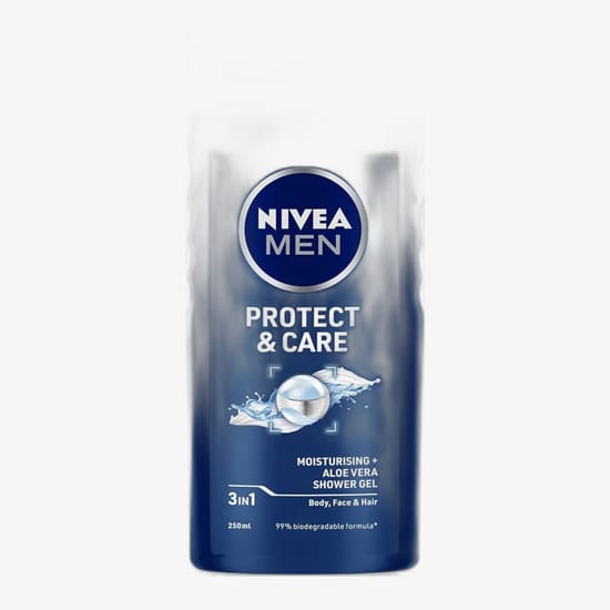 Оригинальная упаковка геля для душа Nivea Men Original Care бутылка геля для душа Nivea Men Original Care, крупный план