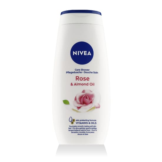 Nivea Care & Roses Shower Cream Packaging Nivea Care & Roses Shower Cream Bottle Close-Up