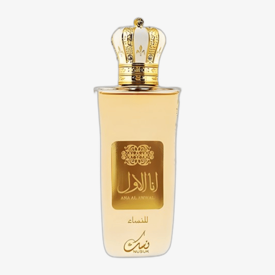 Оригинальная упаковка Nusuk Ana Al Awwal Golden EDP Бутылка Nusuk Ana Al Awwal Golden EDP крупным планом