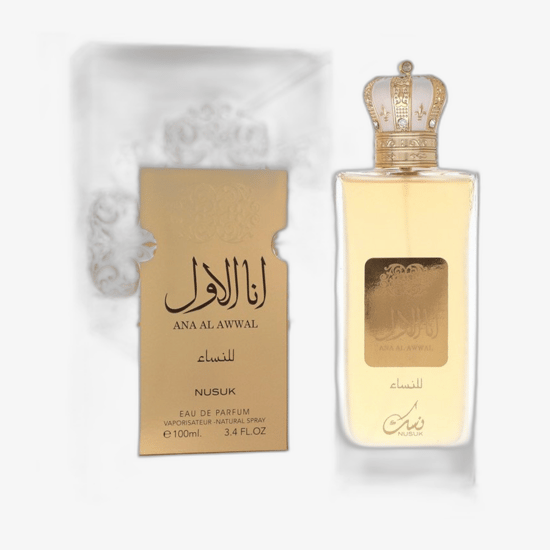 Оригинальная упаковка Nusuk ana al awwal pink edp Бутылка Nusuk ana al awwal pink edp вблизи
