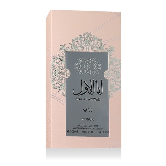 Оригинальная упаковка Nusuk ana al awwal pink edp Бутылка Nusuk ana al awwal pink edp вблизи