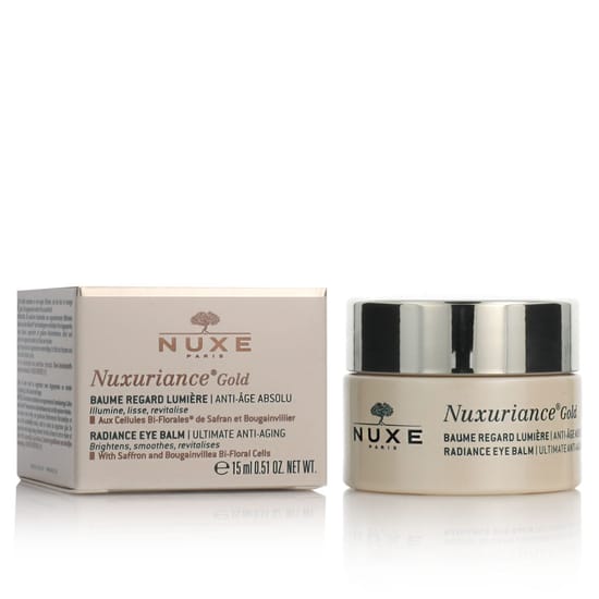Nuxe Nuxuriance Gold Radiance Eye Balm peene tekstuuri ja naturaalse sära lähipilt