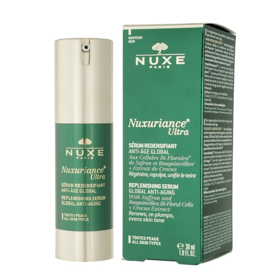 Lähivõte nuxe paris nuxuriance ultra replenishing serum pudelist