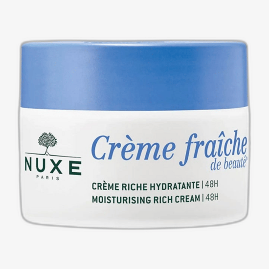 Bottle of Nuxe Crème Fraîche de Beauté 48HR moisturizing cream