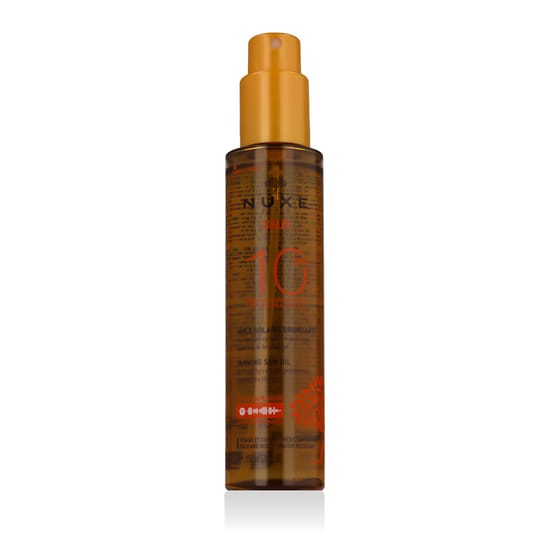 Bottle of Nuxe Sun Tanning Sun Oil High Protection SPF 10