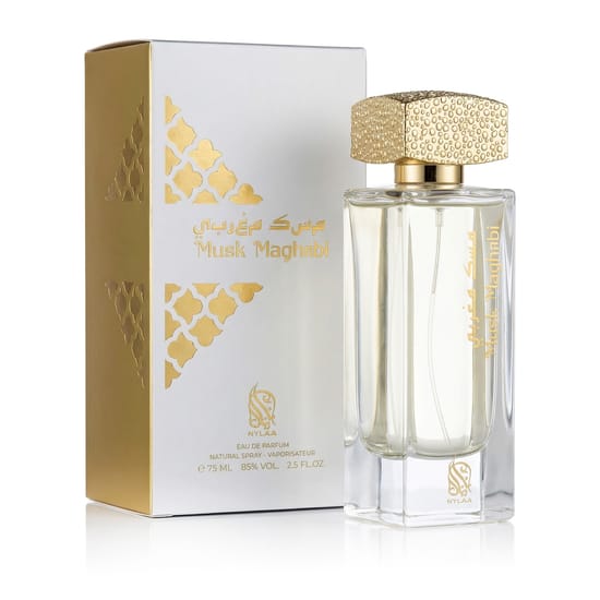 Бутылка парфюма Nylaa Musk Maghribi EDP вблизи