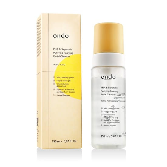 Foaming cleanser from Ondo Beauty 36.5 in a sleek bottle
