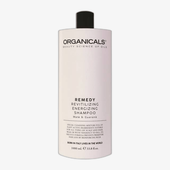 Bottle of organicals® remedy revitalizing energizing shampoo