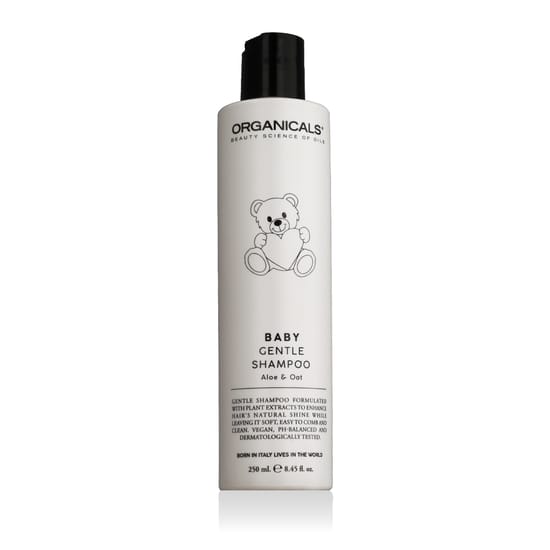 Organicals® beebi õrn šampooni pakend Õrn organicals® beebi šampooni pudel imikutele