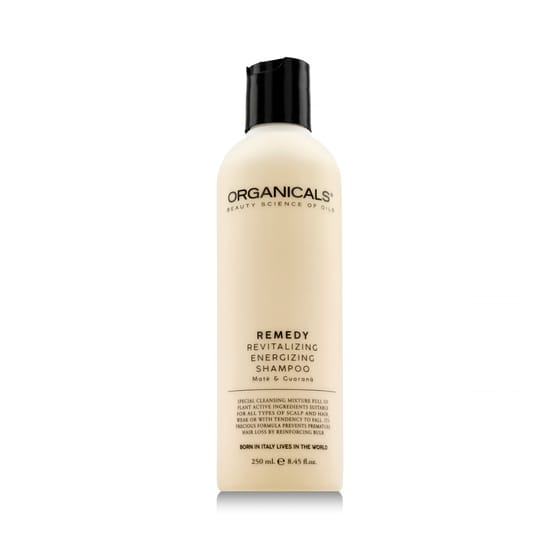 Bottle of organicals® remedy revitalizing energizing shampoo