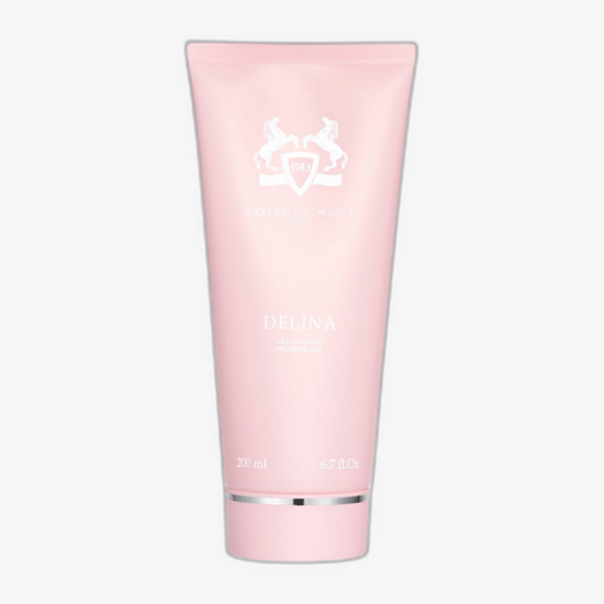 Elegant Packaging of Parfums de Marly Delina Shower Gel Luxurious Parfums de Marly Delina Perfumed Shower Gel Bottle