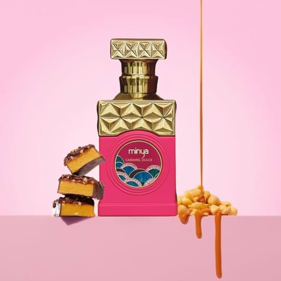 Bottle of Paris Corner Minya Caramel Dulce EDP with a caramel scent