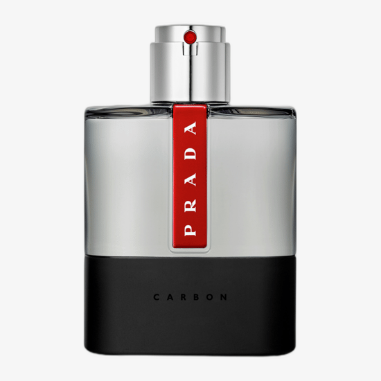 Prada Luna Rossa Carbon EDT lahtipakitud lõhnapudel minimalistliku disainiga