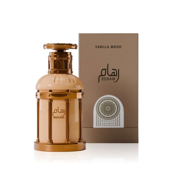 Paris Corner Reham Vanilla Mood EDP originaalpakend Paris Corner Reham Vanilla Mood EDP parfüümi pudel lähedalt
