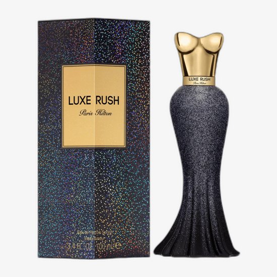 Paris Hilton Luxe Rush Eau de Parfum minimalist bottle for men and women