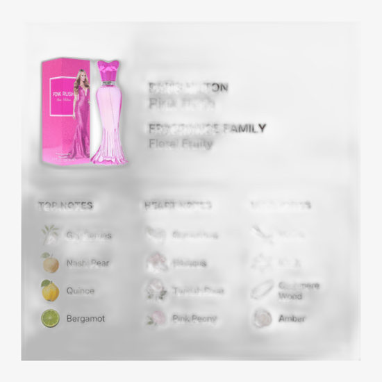 Image of Paris Hilton Pink Rush Eau de Parfum bottle in original packaging