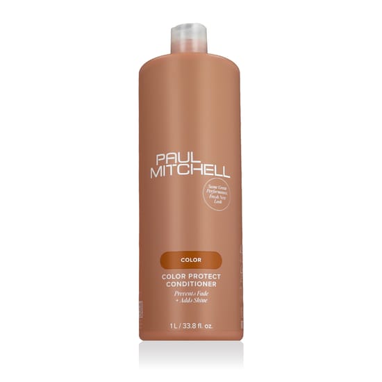 Close-up of Paul Mitchell Color Protect Conditioner Bottle