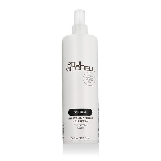 Лак для волос с сильной фиксацией и блеском Paul Mitchell Firm Hold Freeze and Shine Hairspray, вид крупным планом