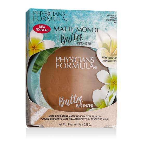 Original physicians formula matte monoi butter bronzer product Close-up of physicians formula matte monoi butter bronzer packaging