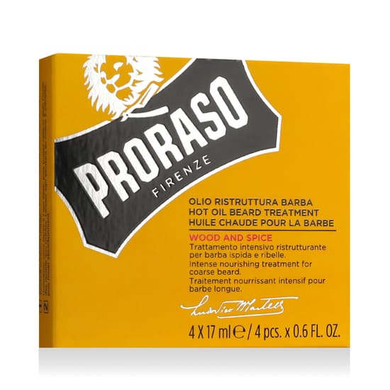Proraso Wood and Spice Hot Beard Treatment Oil 4 x Packaging