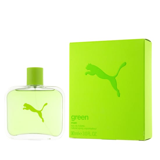 Puma Green Man EDT parfüümi pudel erksas disainis
