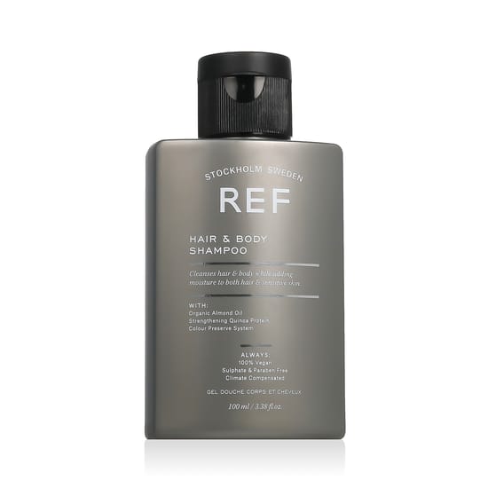 Ref hair & body shampoo pakendis 285 ml ja 100 ml