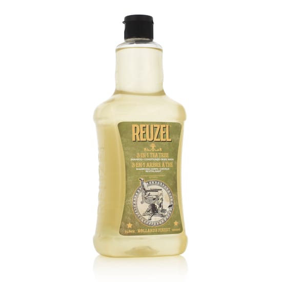 REUZEL 3-in-1 teepuu šampooni, konditsioneeri ja kehapesu pudel