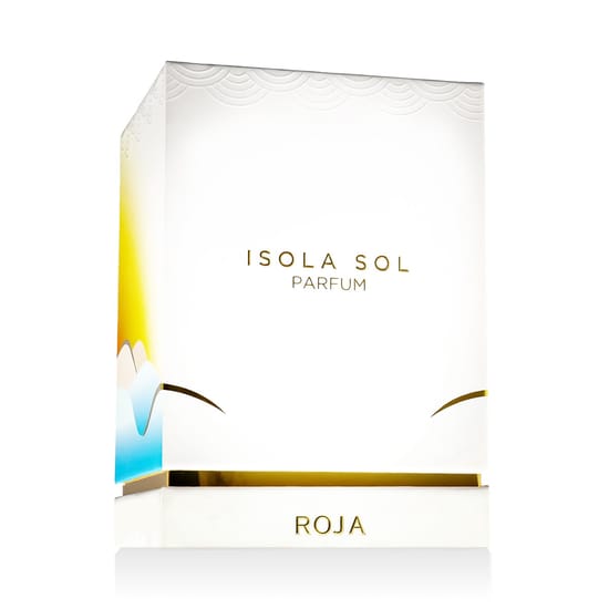 Original Roja Parfums Isola Sol Parfum packaging Elegant bottle of Roja Parfums Isola Sol Parfum