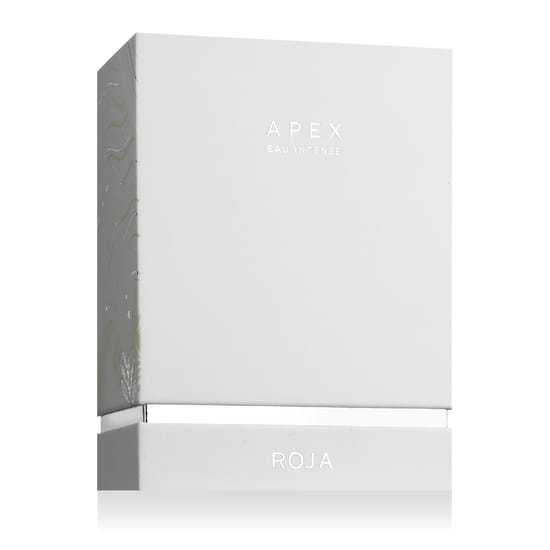 Original packaging of Roja Parfums Apex EDP Intense Close-up of Roja Parfums Apex EDP Intense bottle