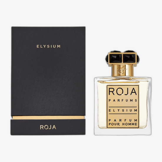 Sophisticated bottle of Roja Parfums Elysium Pour Homme close-up