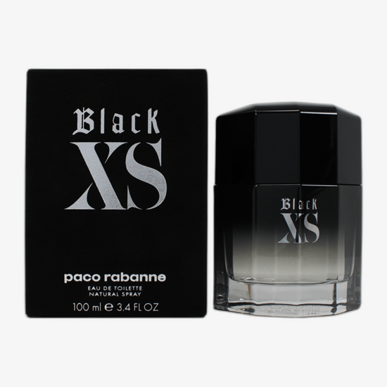 Close-up of Paco Rabanne Black XS 2018 EDT bottle