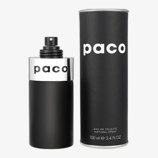 Упаковка пробника Paco Rabanne Paco EDT Крупный план спрея-пробника Paco Rabanne Paco EDT