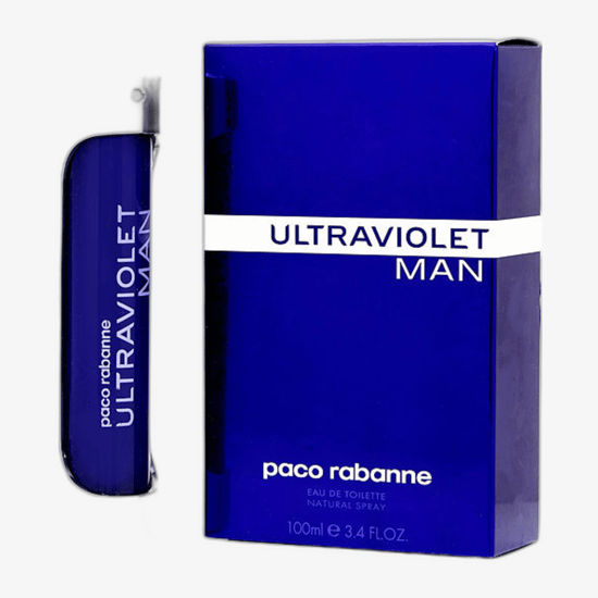 Флакон пробника Paco Rabanne Ultraviolet Man EDT крупным планом