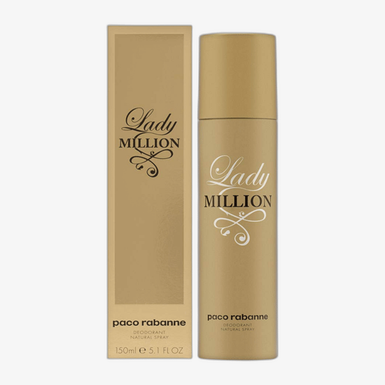 Rabanne Lady Million deodoranti klassikaline pudel esile tooduna
