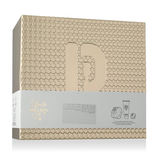 Elegant packaging of Rabanne Lady Million fragrance set