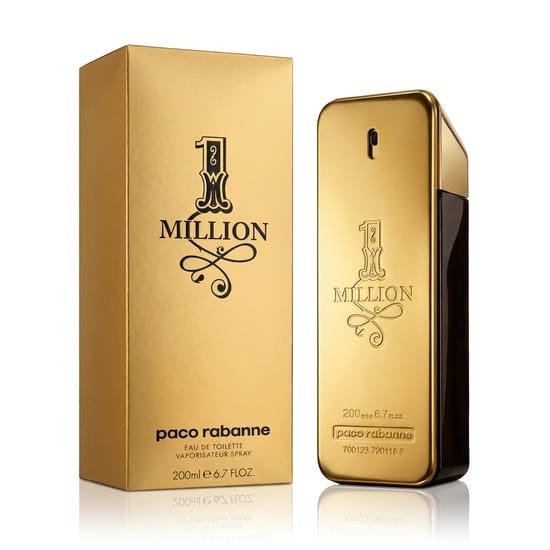 Оригинальная упаковка парфюма Rabanne 1 Million EDT Флакон парфюма Rabanne 1 Million EDT вблизи
