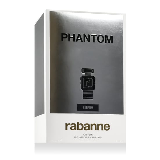 Refined look of Rabanne Phantom Parfum bottle with sleek design