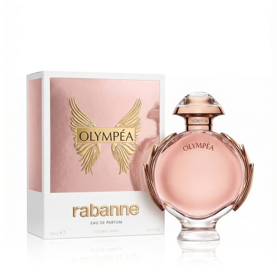 Rabanne Olympéa EDP parfüümi pudel lähedalt