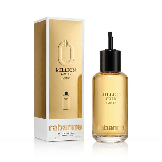 Rabanne Million Gold For Her Parfum elegantne kuldne pudel, naiselik ja peen aroom